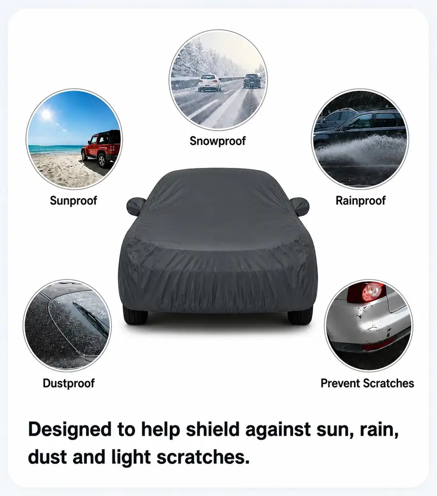 PLACEHOLDER — cover shown protecting against rain/dust